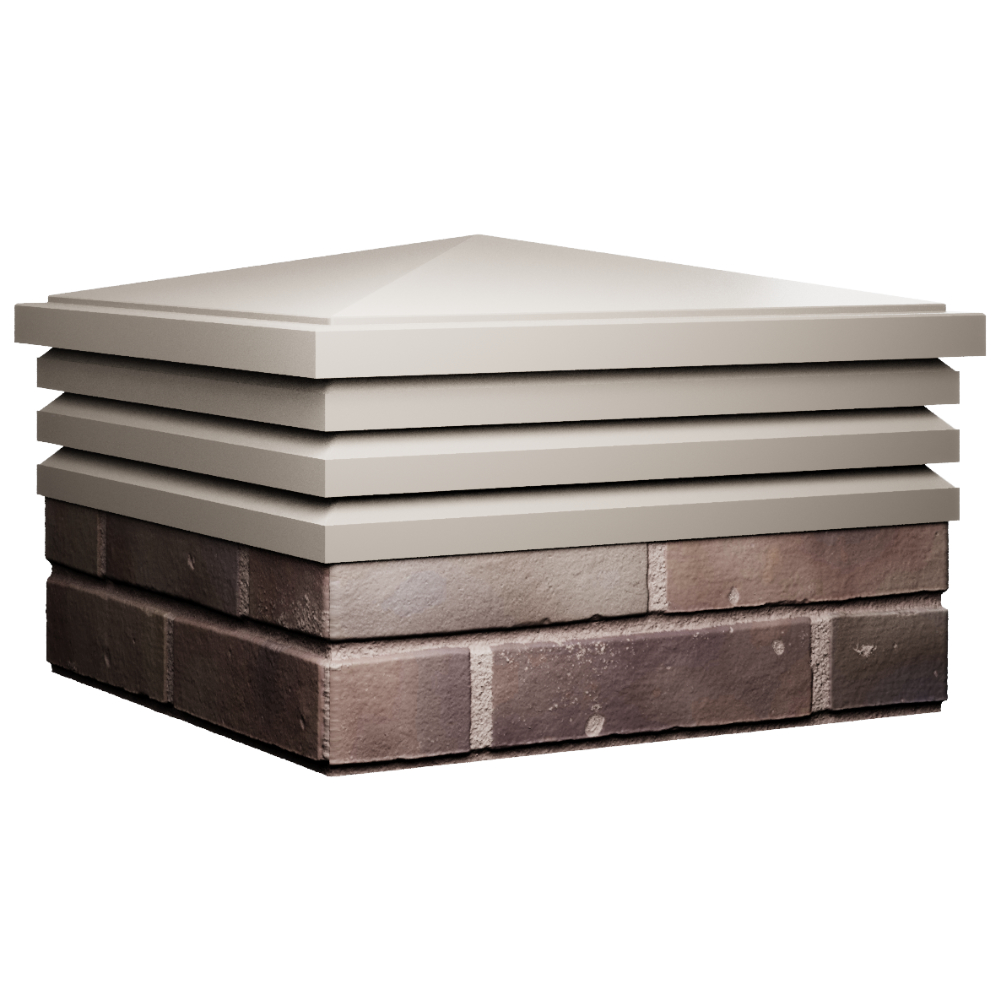 Колпак Zking Бона ХайТек Бежевый на столб 2х2 кирпича (513х513мм) в Серпухове фото