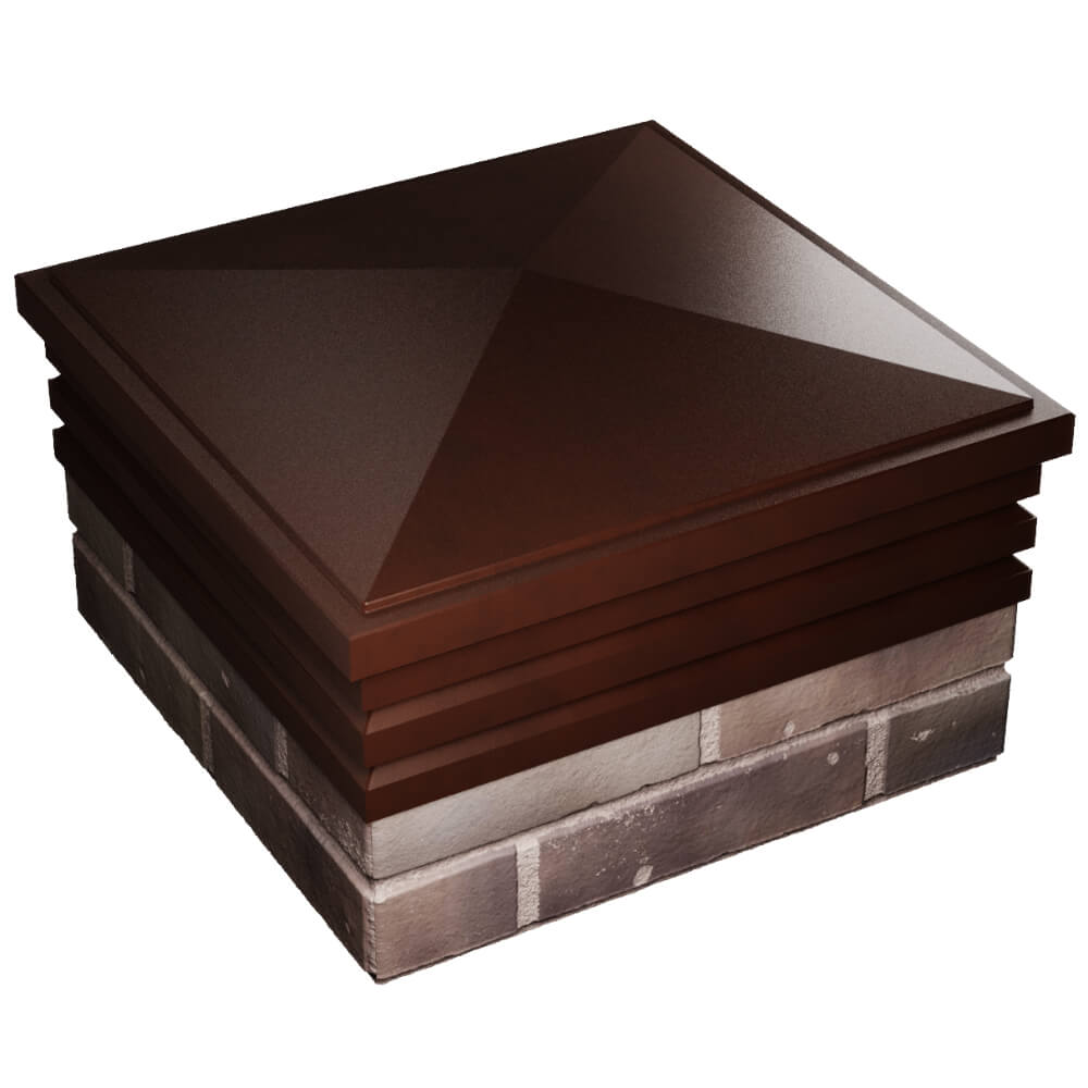 Колпак Zking Бона ХайТек Коричневый на столб 2х2 кирпича (513х513мм) в Серпухове фото