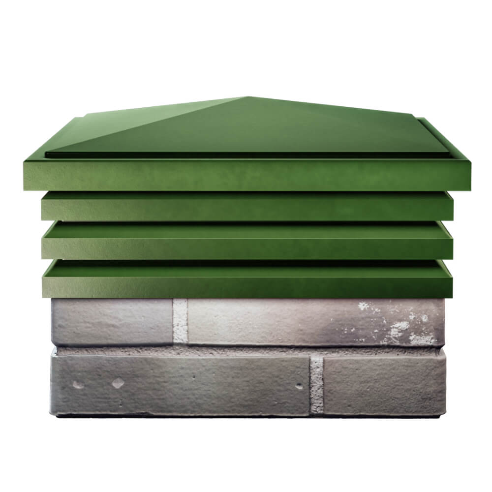 Колпак Zking Бона ХайТек Зеленый на столб 1.5х1.5 кирпича (385х385мм) Серпухов фото