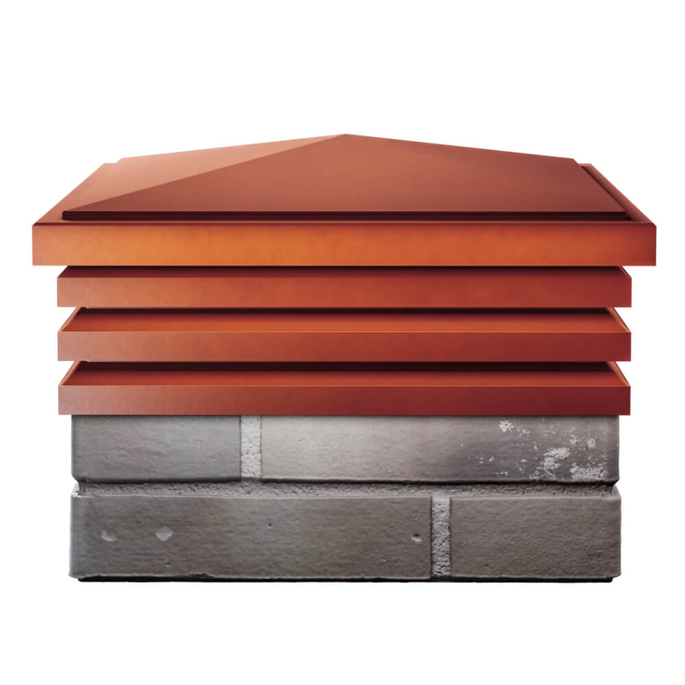 Колпак Zking Бона ХайТек Красный на столб 1.5х1.5 кирпича (385х385мм) Серпухов фото