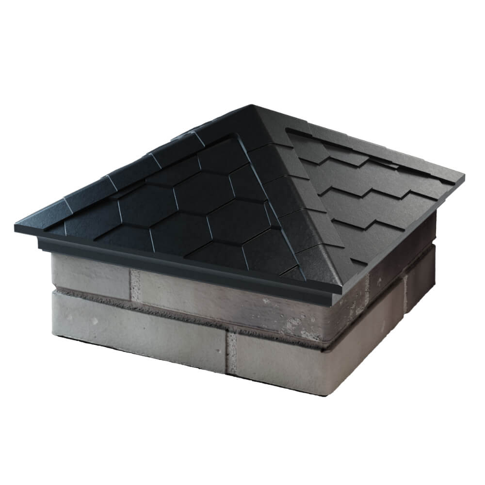 Колпак Zking Эверест Черный на столб 1.5х1.5 кирпича (390х390мм) в Серпухове фото