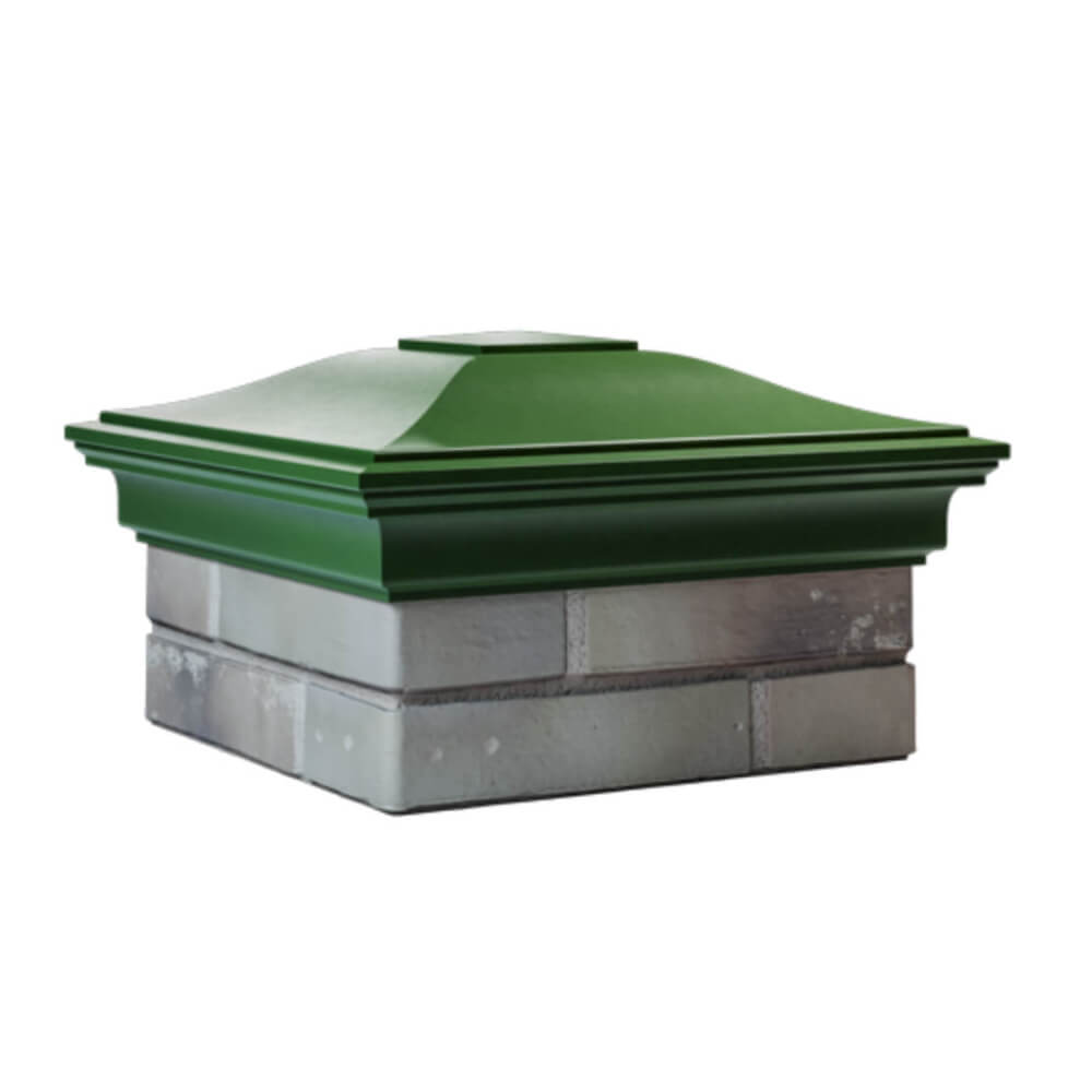 Колпак Zking Монблан Зеленый на столб 1.5х1.5 еврокирпича 0.7НФ (355х355мм) в Серпухове фото