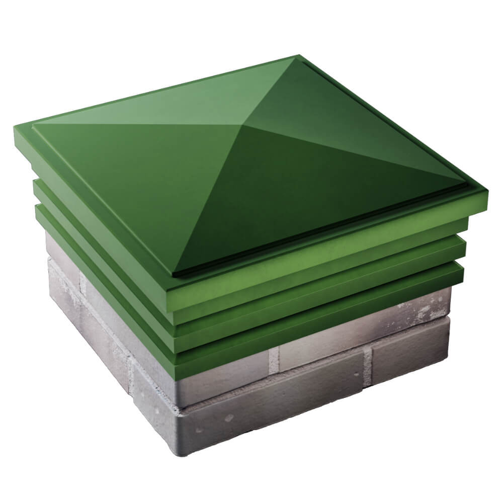 Колпак Zking Бона ХайТек Зеленый на столб 1.5х1.5 кирпича (385х385мм) в Серпухове фото