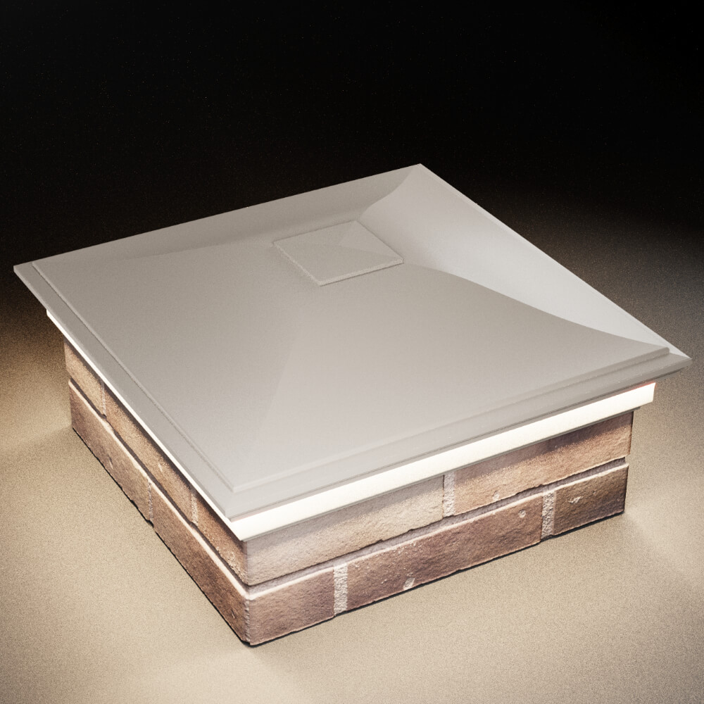 Колпак Zking Монблан Бежевый на столб 2х2 кирпича (515х515мм) c подсветкой в Серпухове фото