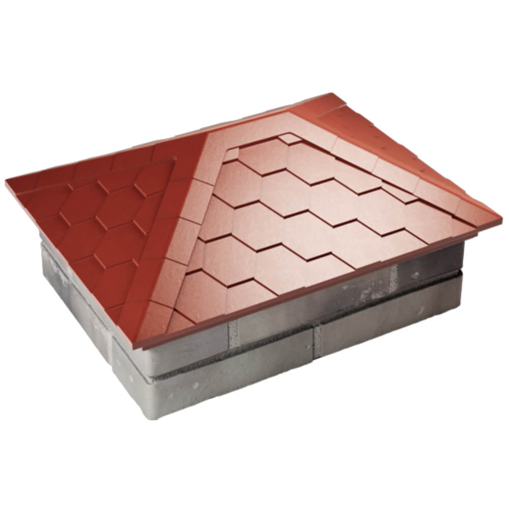 Колпак Zking Эверест Красный на столб 2х1.5 кирпича (520х390мм) Серпухов фото