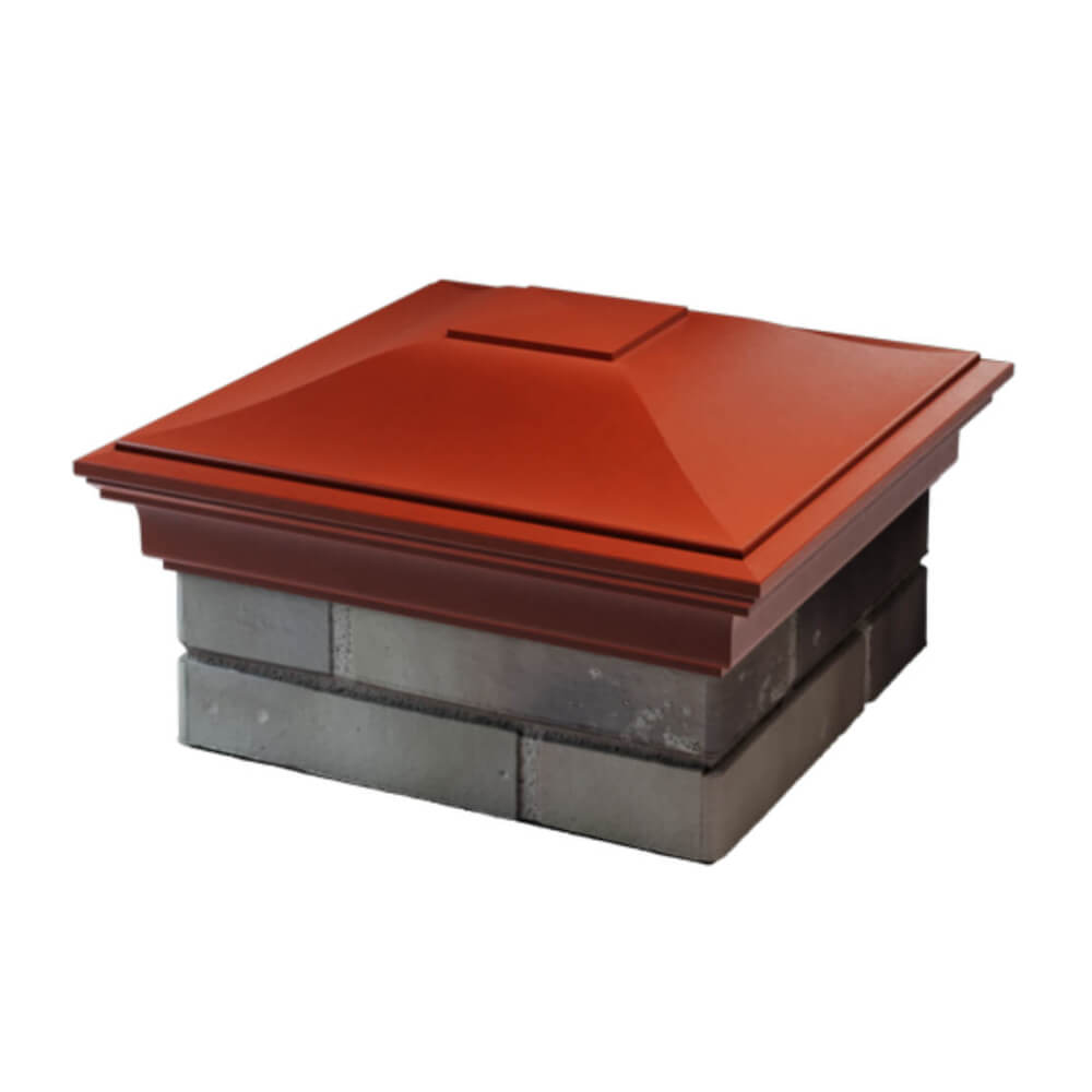 Колпак Zking Монблан Красный на столб 1.5х1.5 еврокирпича 0.7НФ (355х355мм) в Серпухове фото