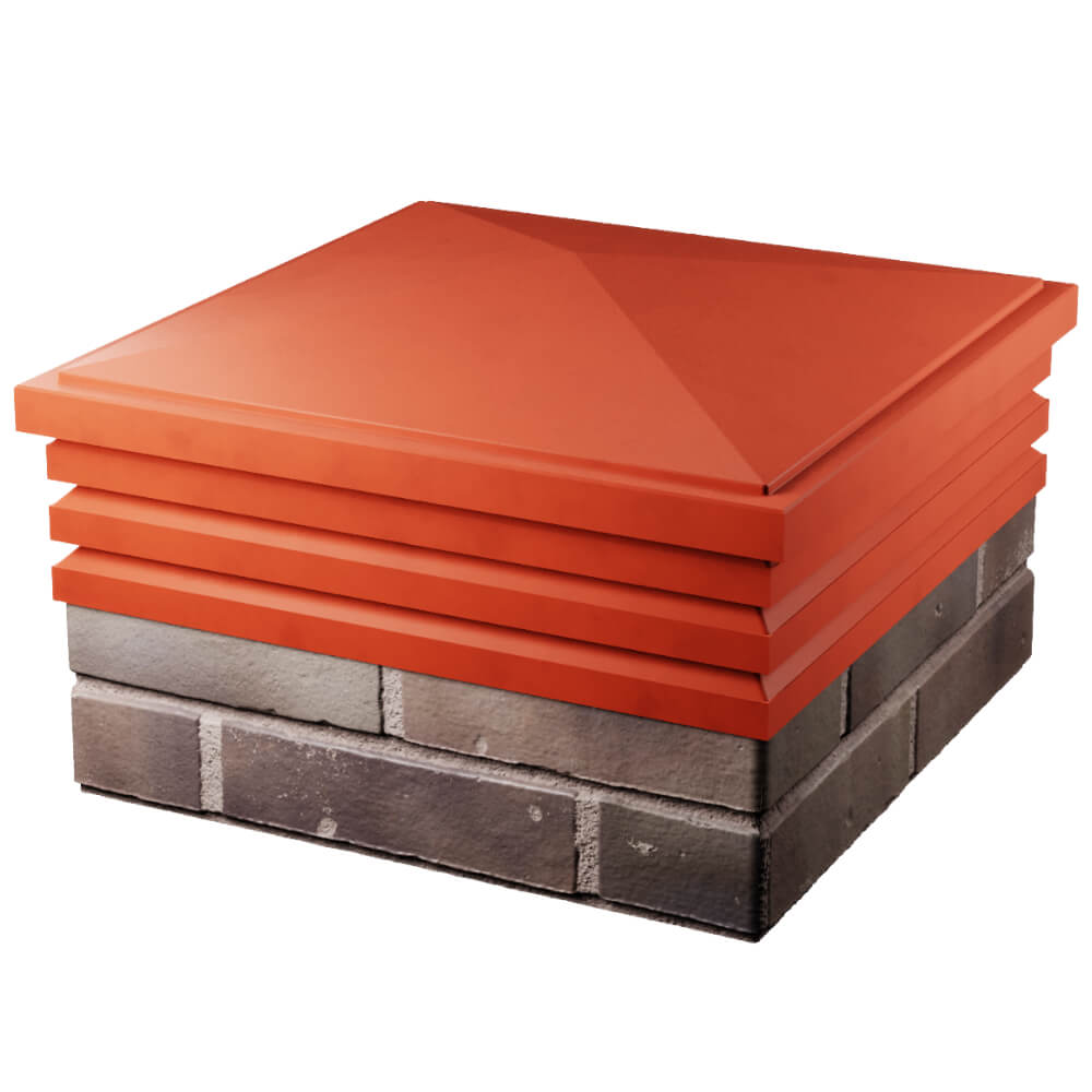 Колпак Zking Бона ХайТек Красный на столб 2х2 кирпича (513х513мм) в Серпухове фото