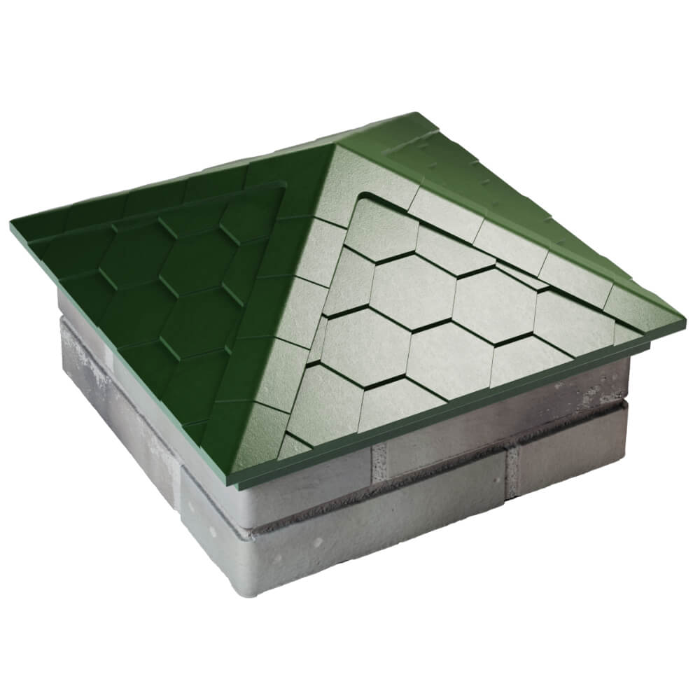 Колпак Zking Эверест Зеленый на столб 1.5х1.5 кирпича (390х390мм) в Серпухове фото