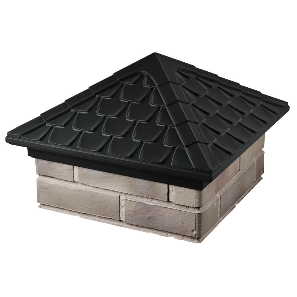 Колпак Zking Эльбрус Черный на столб 1.5х1.5 кирпича (385х385мм) в Серпухове фото