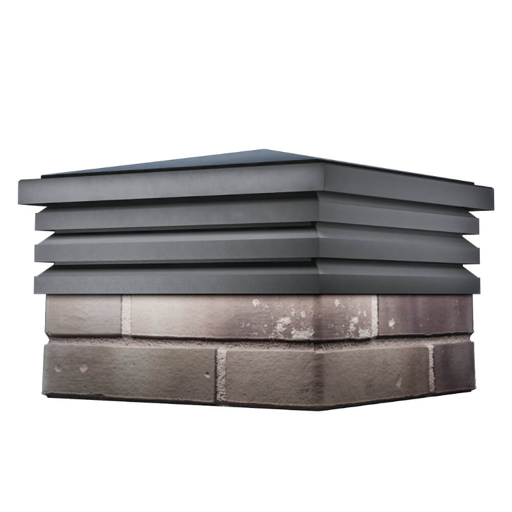 Колпак Zking Бона ХайТек Серый на столб 1.5х1.5 кирпича (385х385мм) в Серпухове фото