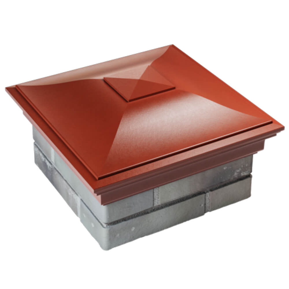 Колпак Zking Монблан Красный на столб 1.5х1.5 кирпича (385х385мм) в Серпухове фото