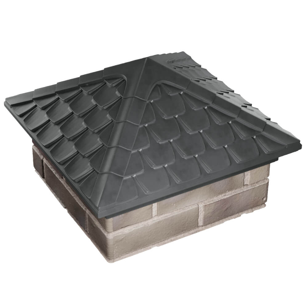 Колпак Zking Эльбрус Серый на столб 1.5х1.5 кирпича (385х385мм) в Серпухове фото