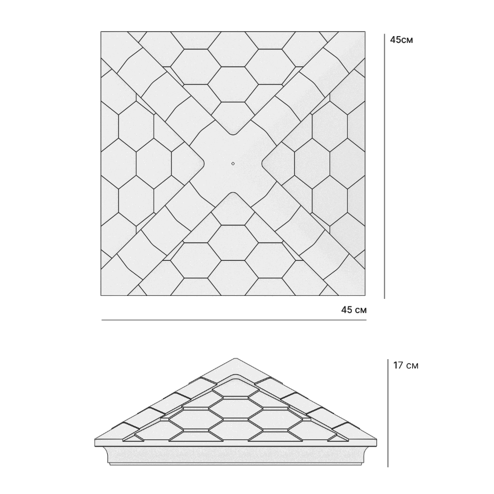 Колпак Zking Эверест Черный на столб 1.5х1.5 кирпича (390х390мм) в Серпухове фото
