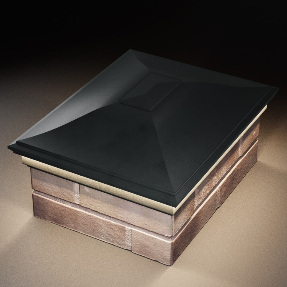 Колпак Zking Монблан Черный на столб 2х1.5 кирпича (515х385мм) c подсветкой в Серпухове фото