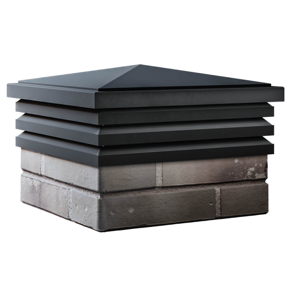 Колпак Zking Бона ХайТек Черный на столб 1.5х1.5 кирпича (385х385мм) в Серпухове фото