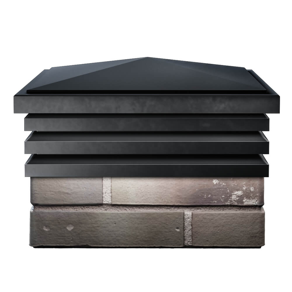 Колпак Zking Бона ХайТек Черный на столб 1.5х1.5 кирпича (385х385мм) Серпухов фото