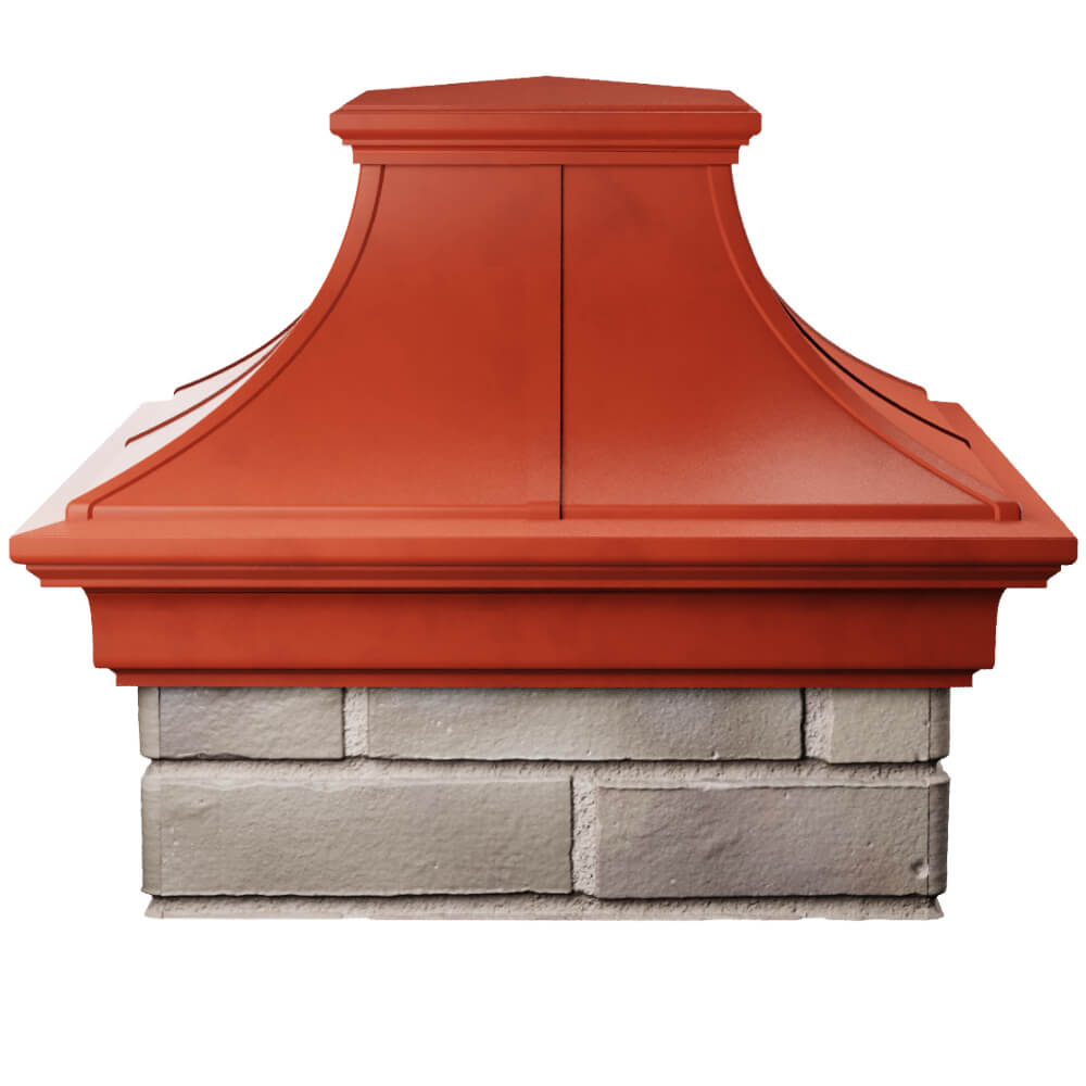 Колпак Zking Монблан Премиум Красный на столб 1.5х1.5 кирпича (385х385мм) Серпухов фото