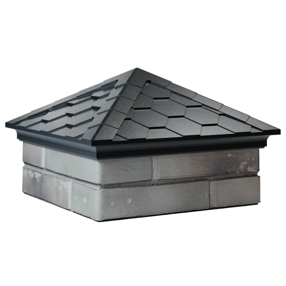 Колпак Zking Эверест Черный на столб 1.5х1.5 кирпича (390х390мм) в Серпухове фото