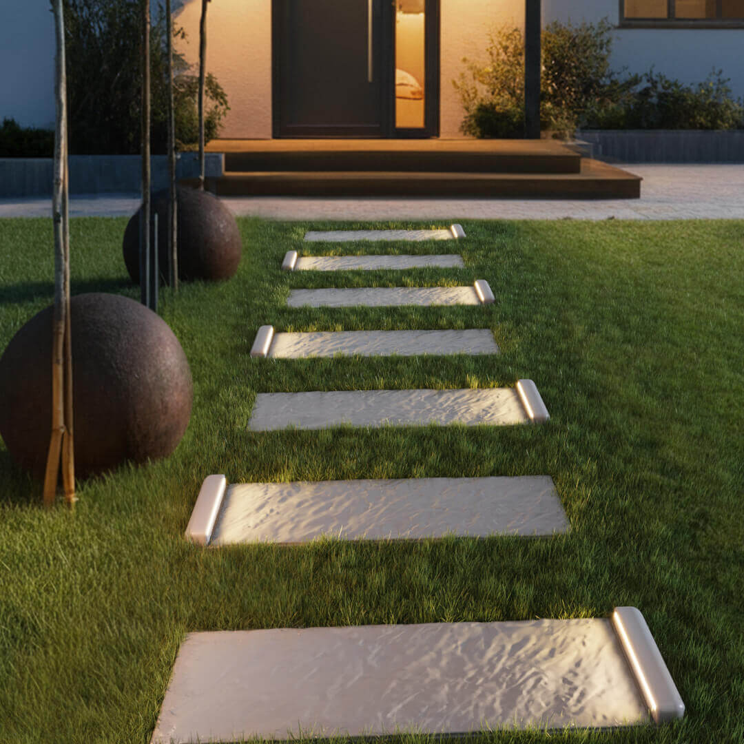 LED Светильник для шаговой плиты STONE Светлая Галька 330х75х98мм в Серпухове фото