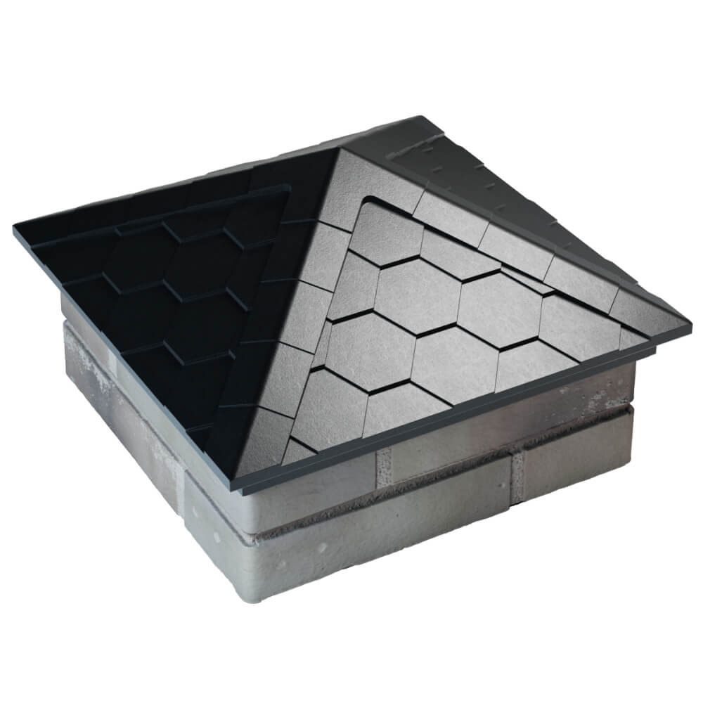 Колпак Zking Эверест Черный на столб 1.5х1.5 кирпича (390х390мм) в Серпухове фото