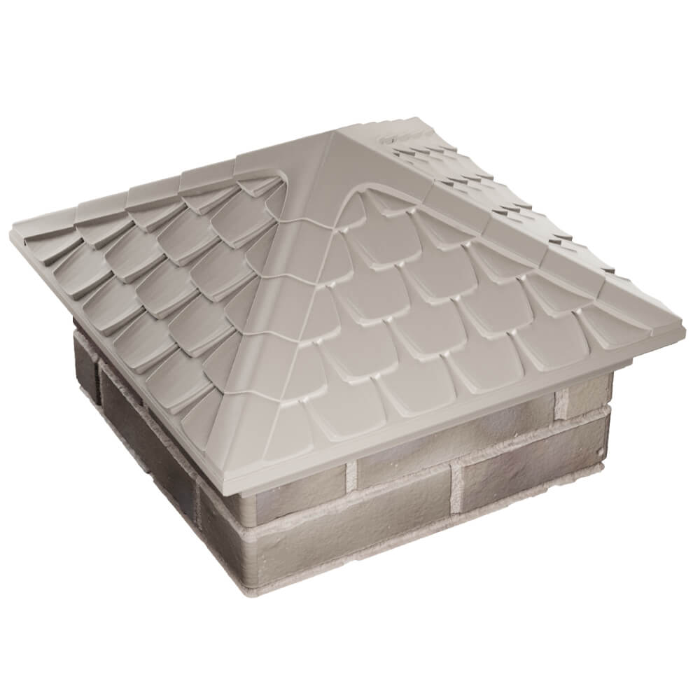 Колпак Zking Эльбрус Бежевый на столб 1.5х1.5 кирпича (385х385мм) в Серпухове фото