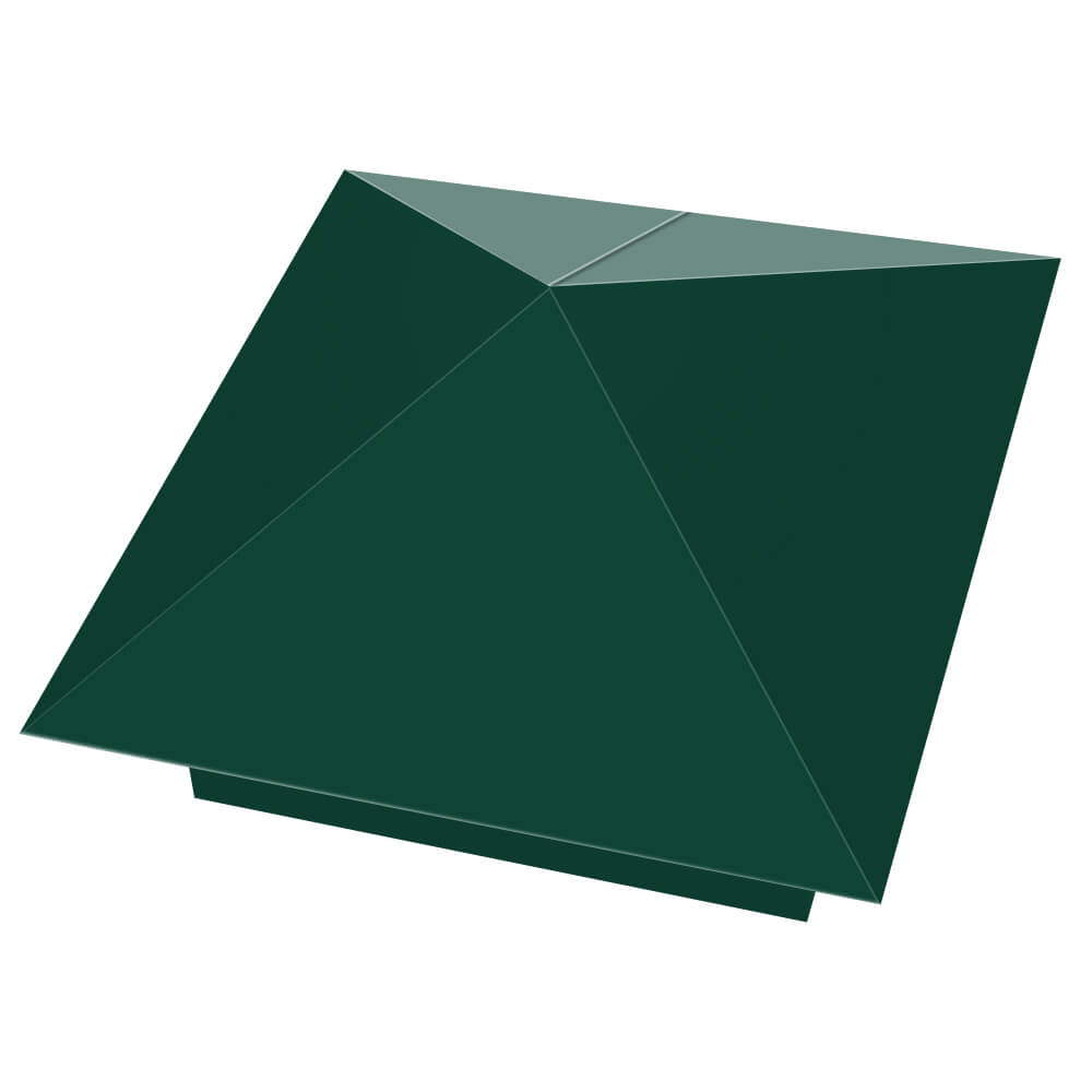 Колпак металлический 390х390мм RAL6005 Зеленый Мох заборный Серпухов фото