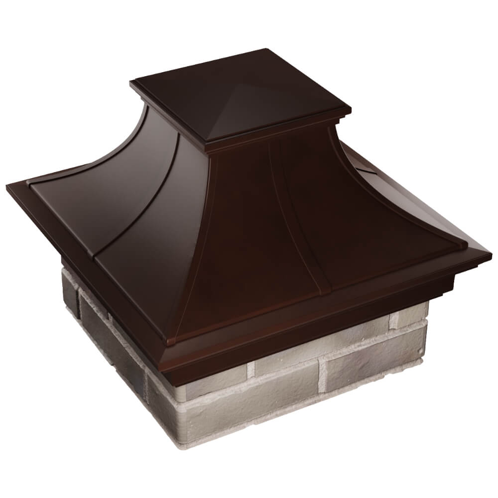 Колпак Zking Монблан Премиум Коричневый на столб 1.5х1.5 кирпича (385х385мм) в Серпухове фото