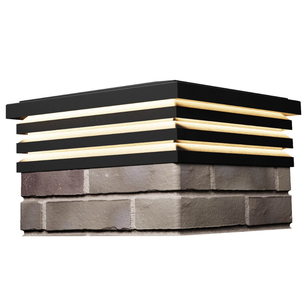 Колпак Zking Бона ХайТек Черный на столб 1.5х1.5 кирпича (385х385мм) с подсветкой в Серпухове фото