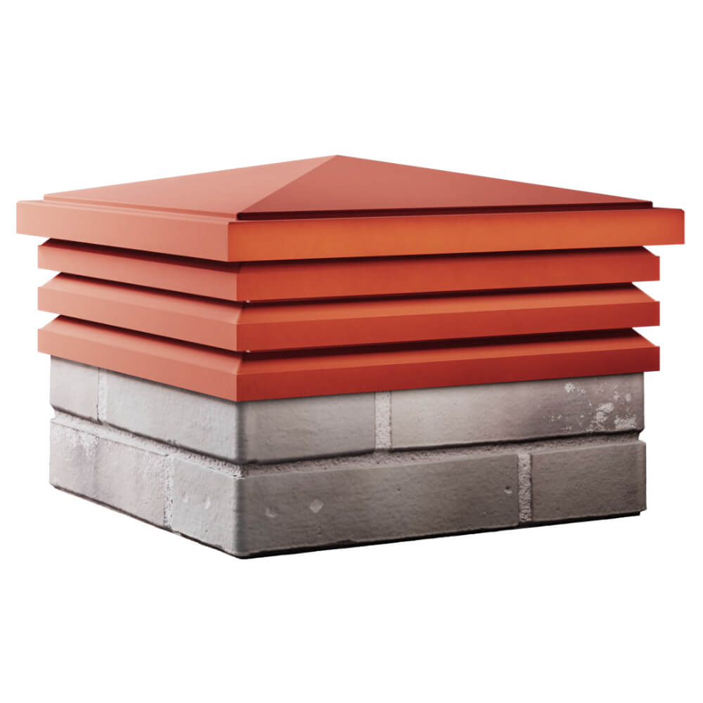 Колпак Zking Бона ХайТек Красный на столб 1.5х1.5 кирпича (385х385мм) в Серпухове фото