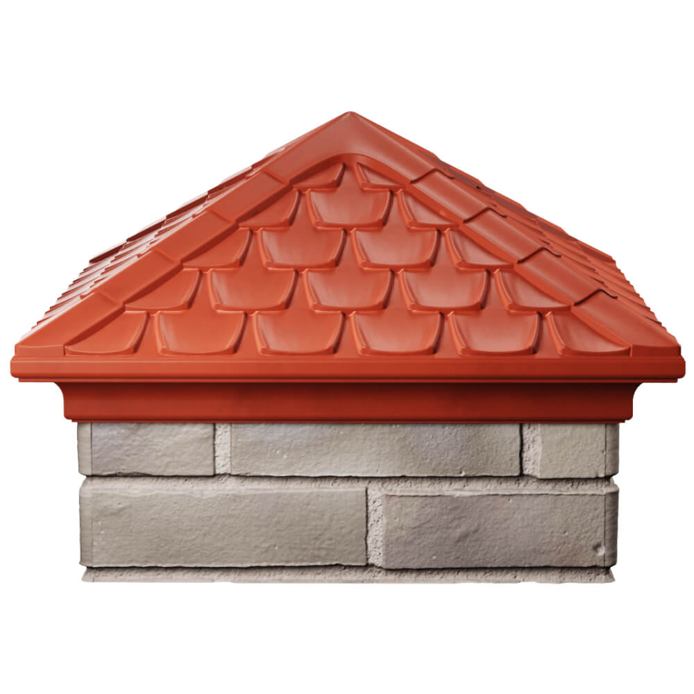 Колпак Zking Эльбрус Красный на столб 1.5х1.5 кирпича (385х385мм) Серпухов фото