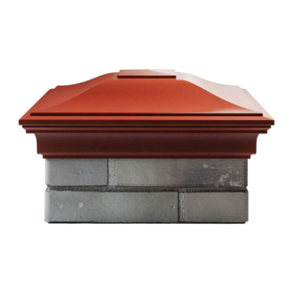 Колпак Zking Монблан Красный на столб 1.5х1.5 еврокирпича 0.7НФ (355х355мм) Серпухов фото