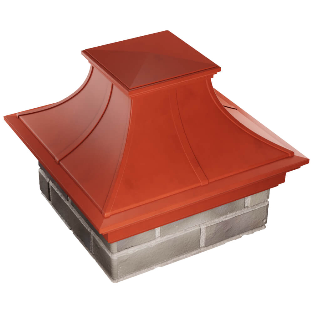Колпак Zking Монблан Премиум Красный на столб 1.5х1.5 кирпича (385х385мм) в Серпухове фото