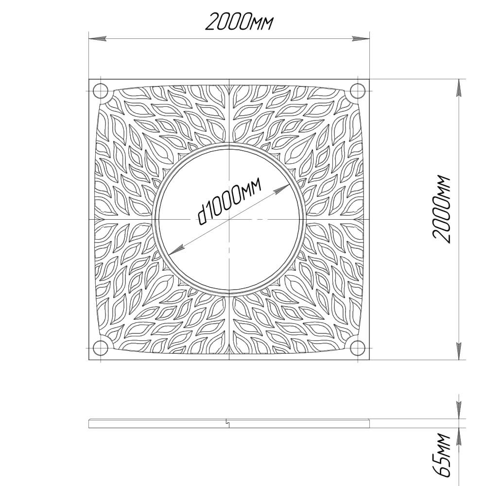 Приствольная решетка для дерева ZKING CRUST 2х2м Черная в Серпухове фото