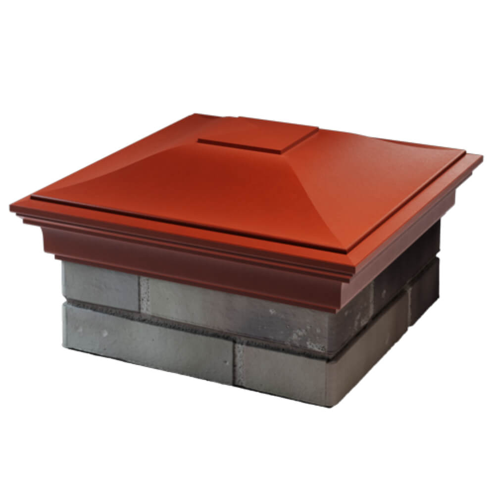 Колпак Zking Монблан Красный на столб 1.5х1.5 кирпича (385х385мм) в Серпухове фото