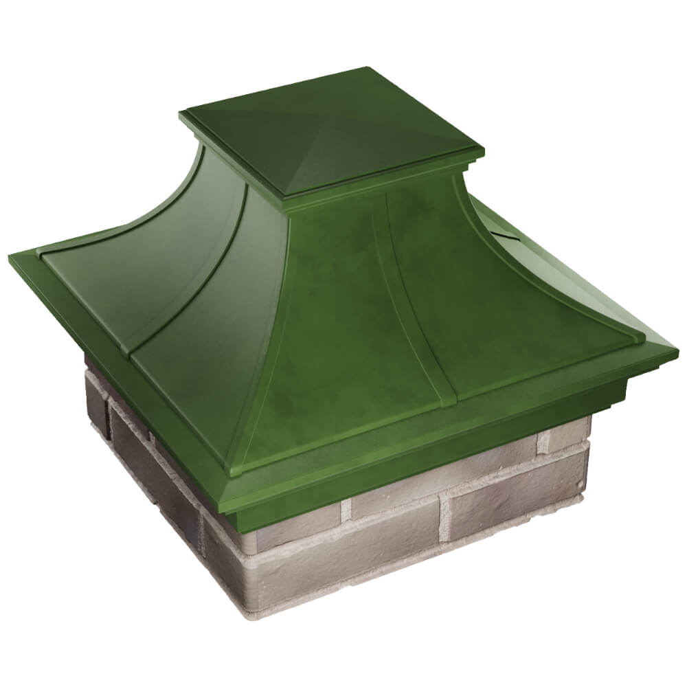 Колпак Zking Монблан Премиум Зеленый на столб 1.5х1.5 кирпича (385х385мм) в Серпухове фото