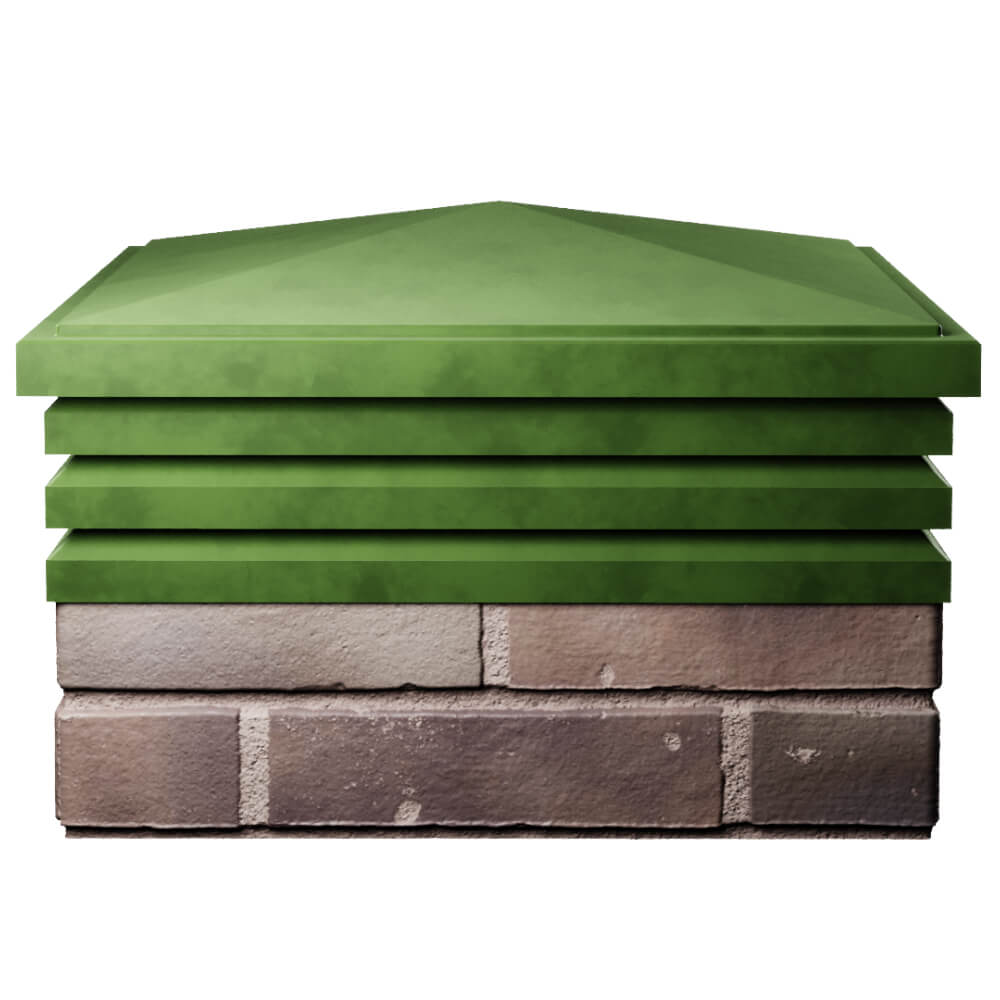 Колпак Zking Бона ХайТек Зеленый на столб 2х2 кирпича (513х513мм) Серпухов фото