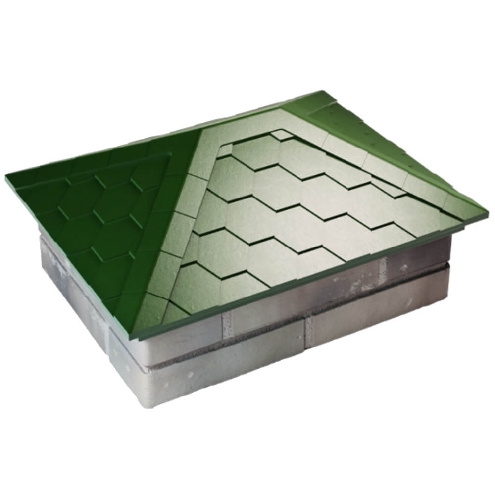 Колпак Zking Эверест Зеленый на столб 2х1.5 кирпича (520х390мм) Серпухов фото