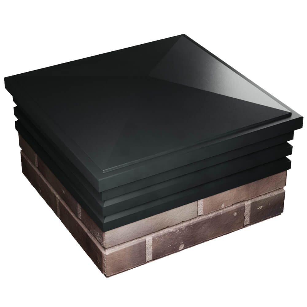 Колпак Zking Бона ХайТек Черный на столб 2х2 кирпича (513х513мм) в Серпухове фото