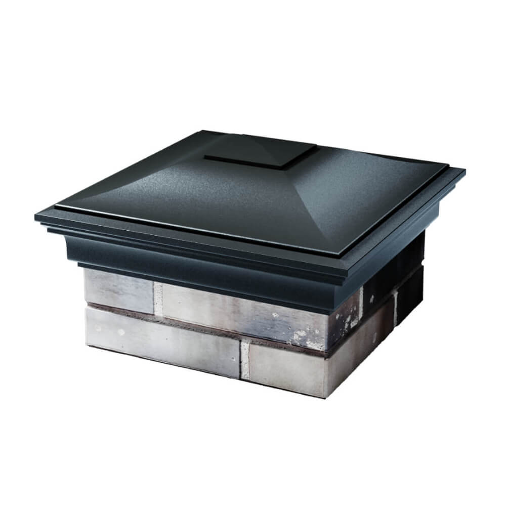 Колпак Zking Монблан Черный на столб 1.5х1.5 еврокирпича 0.7НФ (355х355мм) в Серпухове фото