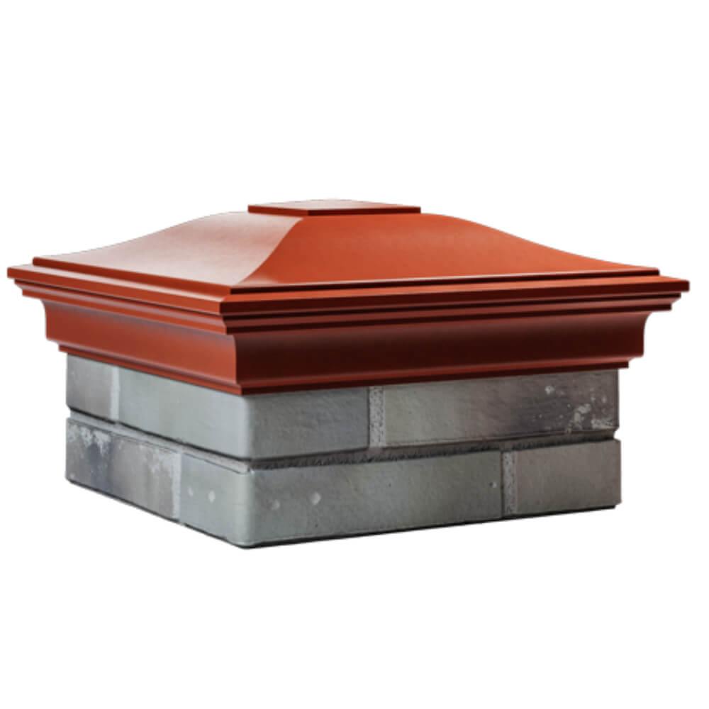 Колпак Zking Монблан Красный на столб 1.5х1.5 кирпича (385х385мм) в Серпухове фото