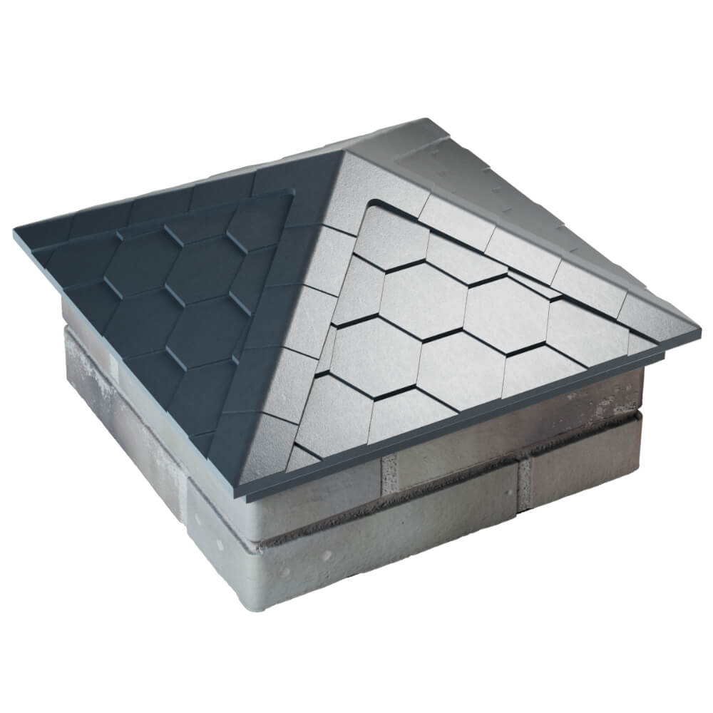 Колпак Zking Эверест Серый на столб 1.5х1.5 кирпича (390х390мм) в Серпухове фото