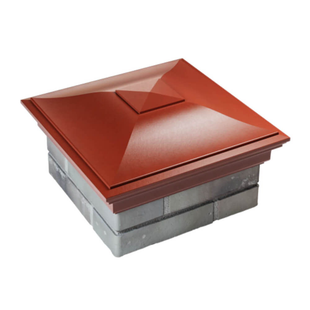 Колпак Zking Монблан Красный на столб 1.5х1.5 еврокирпича 0.7НФ (355х355мм) в Серпухове фото