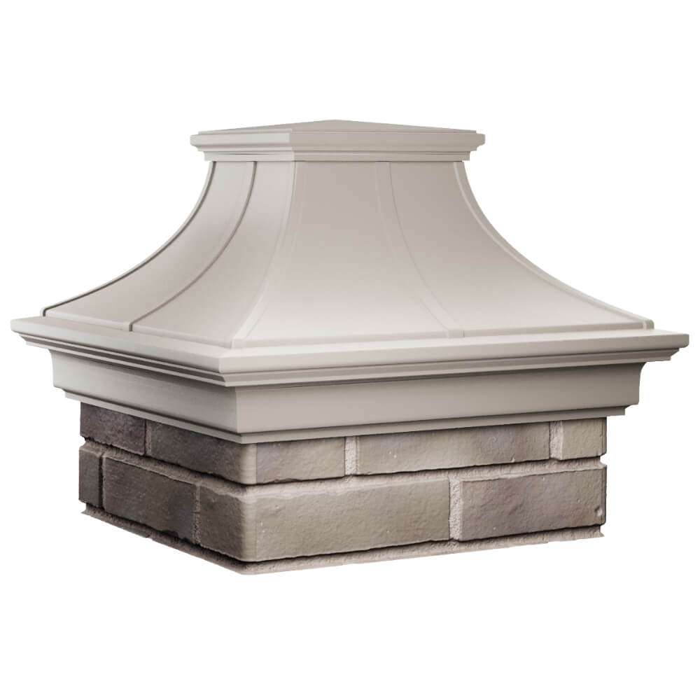 Колпак Zking Монблан Премиум Бежевый на столб 1.5х1.5 кирпича (385х385мм) в Серпухове фото