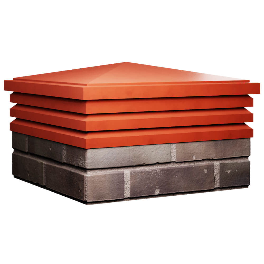 Колпак Zking Бона ХайТек Красный на столб 2х2 кирпича (513х513мм) в Серпухове фото