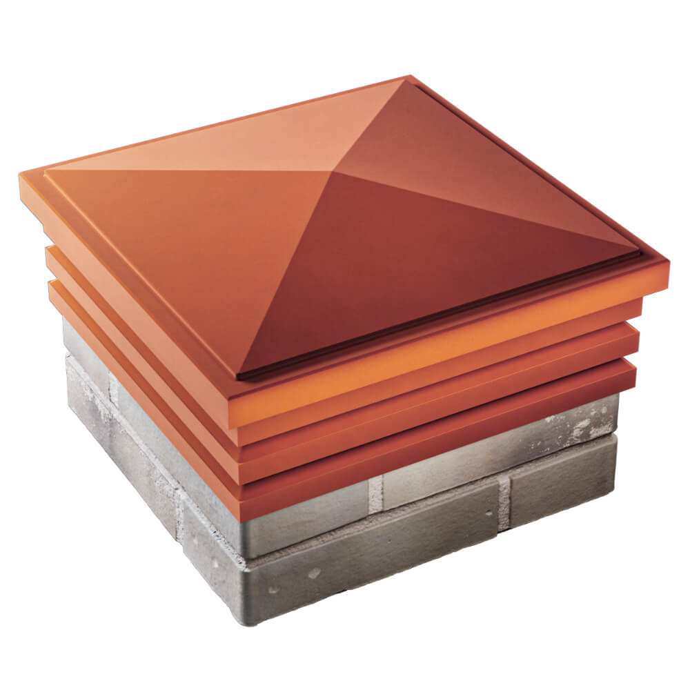 Колпак Zking Бона ХайТек Красный на столб 1.5х1.5 кирпича (385х385мм) в Серпухове фото