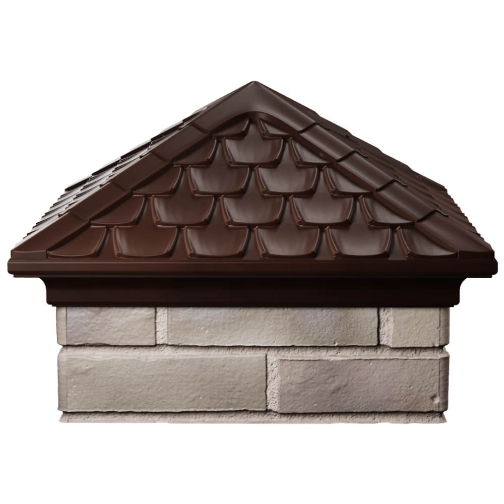 Колпак Zking Эльбрус Коричневый на столб 1.5х1.5 кирпича (385х385мм) Серпухов фото