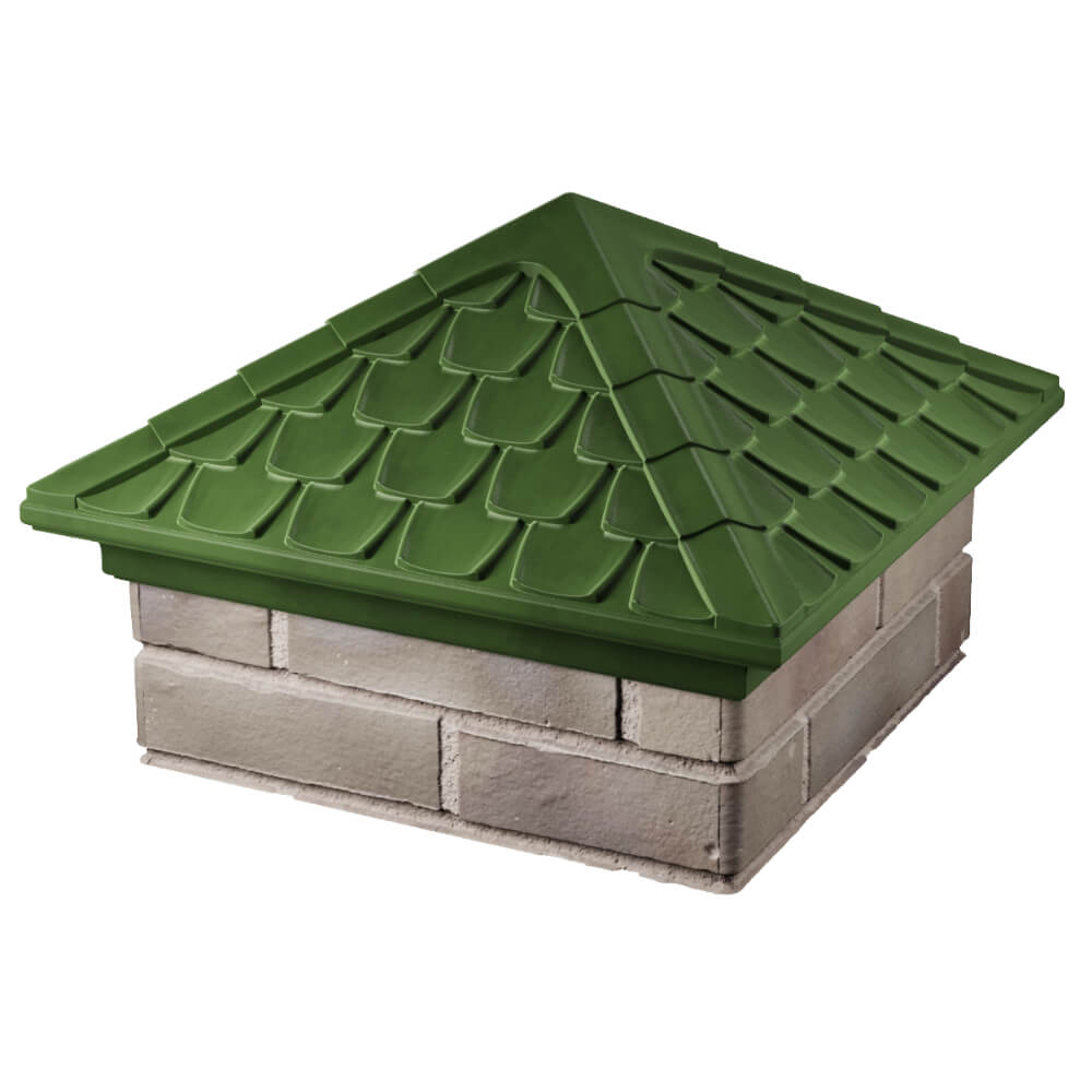 Колпак Zking Эльбрус Зеленый на столб 1.5х1.5 кирпича (385х385мм) в Серпухове фото