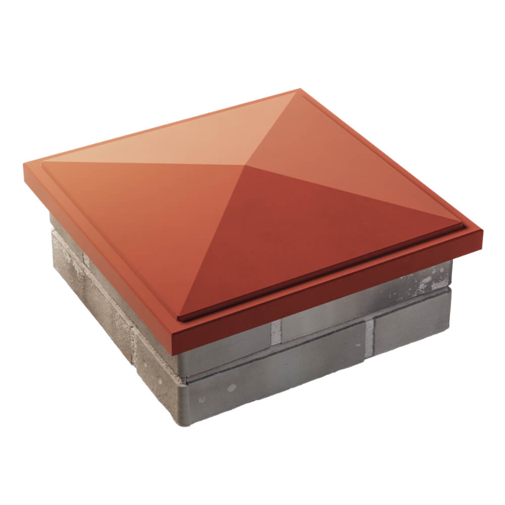 Колпак Zking БонаМоно Красный на столб 1.5х1.5 кирпича (385х385, 400х400мм) в Серпухове фото