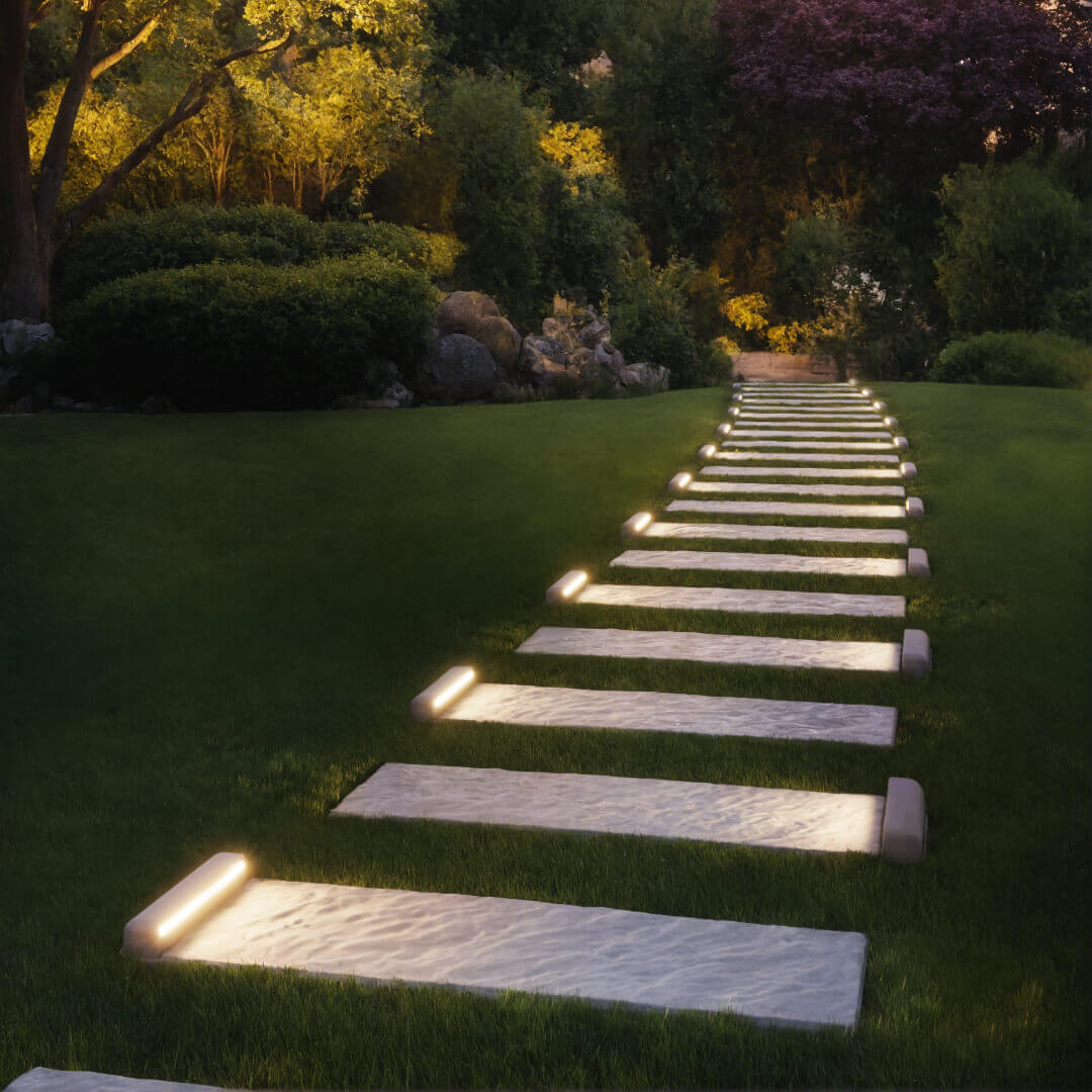 LED Светильник для шаговой плиты STONE Светлая Галька 330х75х98мм в Серпухове фото