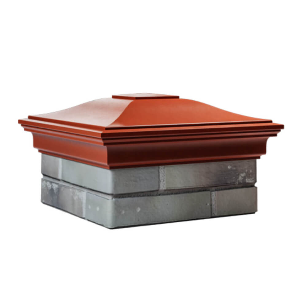 Колпак Zking Монблан Красный на столб 1.5х1.5 еврокирпича 0.7НФ (355х355мм) в Серпухове фото